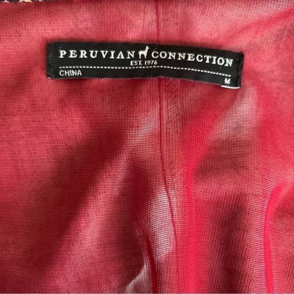 Peruvian Connection Botanical Leaf Print Faux Wrap Dress Size Medium - Picture 10 of 12